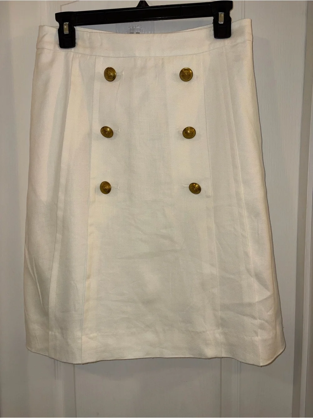J.Crew NWT Women's Cream Double-Breasted Button Skirt